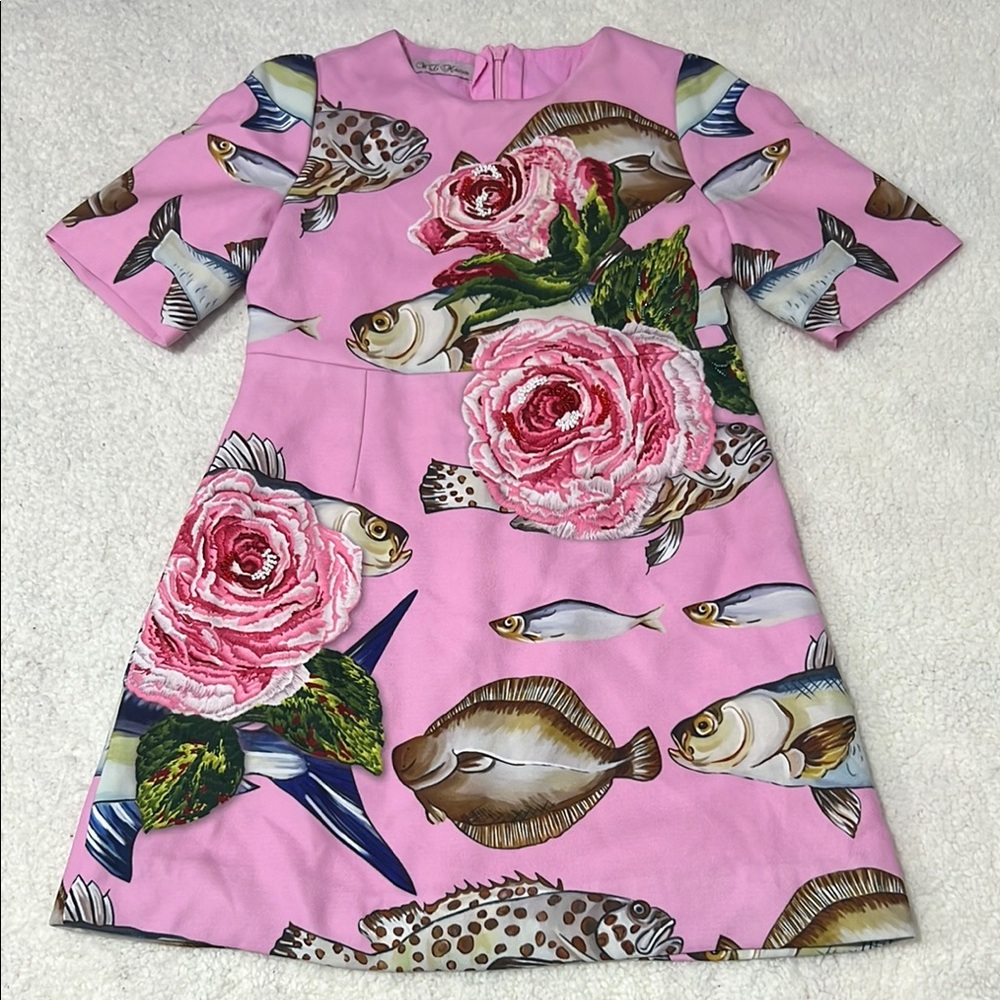 W.L. Monsoon Girl's Pink Fish Dress with beadings Size 5A